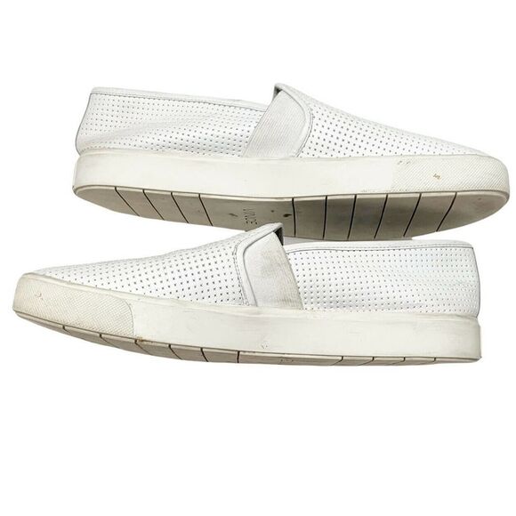 Vince Blair Perforated Leather Slip-On White Sneakers Size 9 EUC - Picture 5 of 9